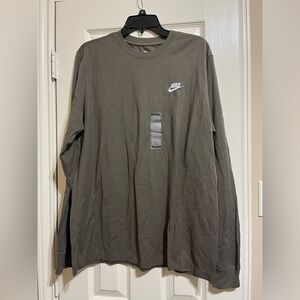Nike Men's Olive Green Long Sleeve Shirt